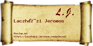Laczházi Jeromos névjegykártya